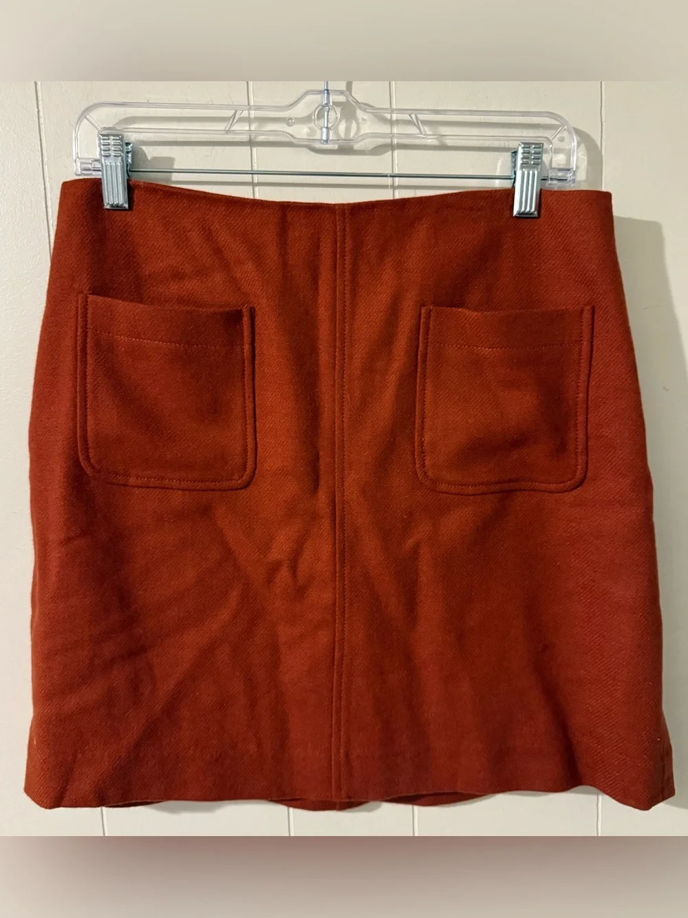 Madewell NWOT Museum Patch-Pocket Mini Skirt in Faded Rust, Size 8